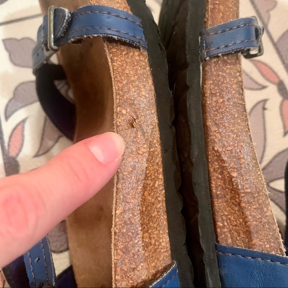 Vegan Leather Birks Sandals Cork 7.5/8 Blue - Picture 8 of 10